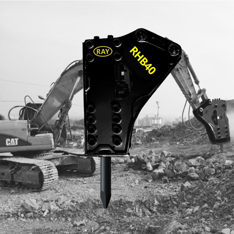 Martillo hidráulico de tipo lateral RHB40 para excavadora de 0,7~2 T