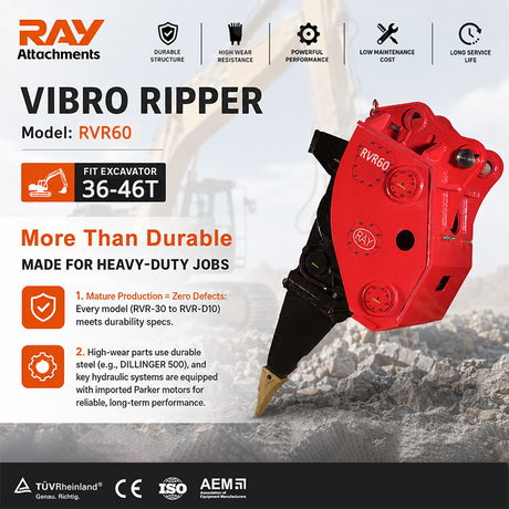 Desgarrador vibratorio RVR-60 para excavadora de 36 a 46 toneladas 